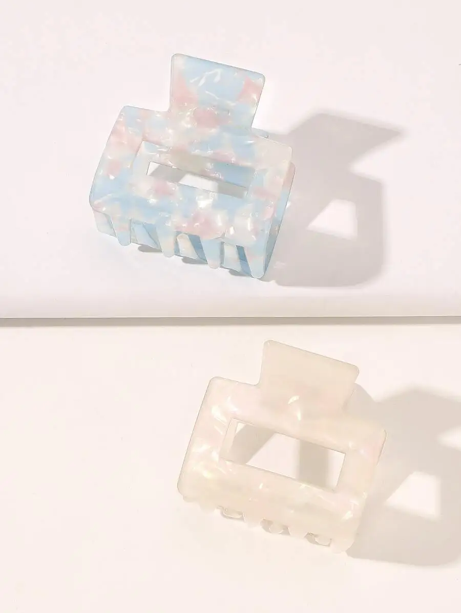 2pcs Acetate Marble Geometric Square Hair Claws For Women
2pcs Acetate Marble Geometric Square Hair Claws For Women