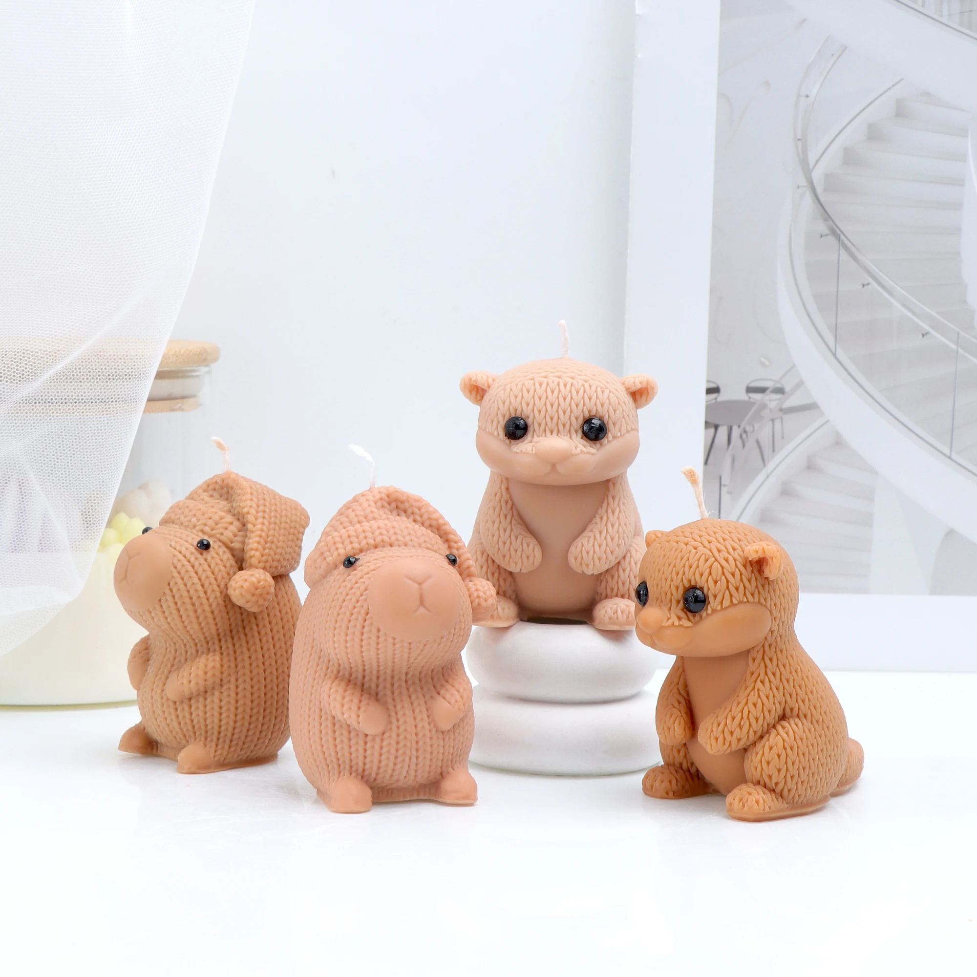 Cute Guinea pig Otter Silicone Mold Knitted Animal Candle Mold DIY Candle Soap Resin Plaster Craft Mold Home Decor Gift
Cute Guinea pig Otter Silicone Mold Knitted Animal Candle Mold DIY Candle Soap Resin Plaster Craft Mold Home Decor Gift