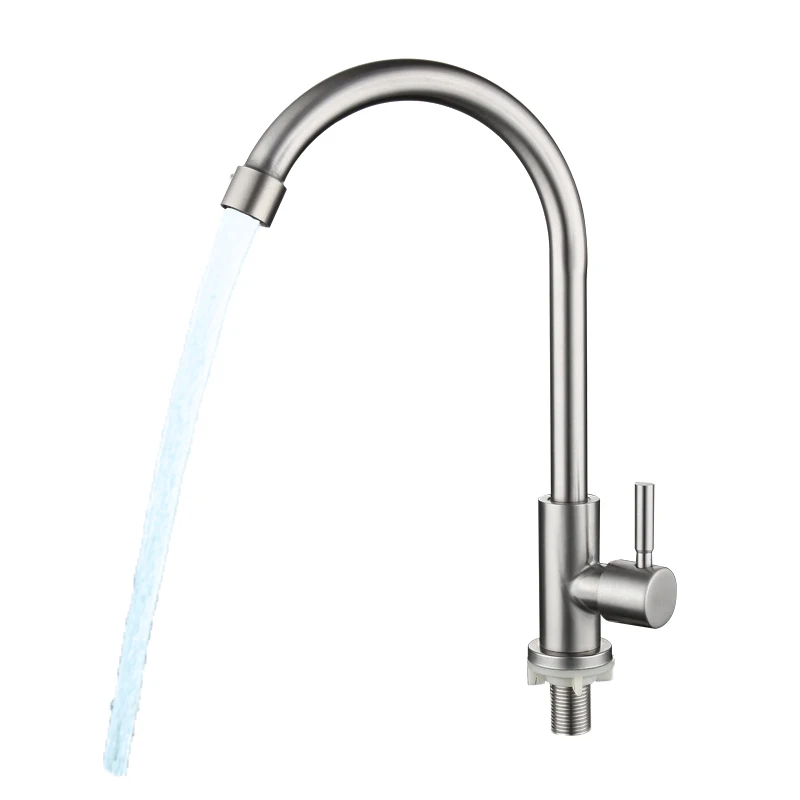 Single cold stainless steel kitchen faucet, sink, vegetable washbasin, rotating faucet
Single cold stainless steel kitchen faucet, sink, vegetable washbasin, rotating faucet