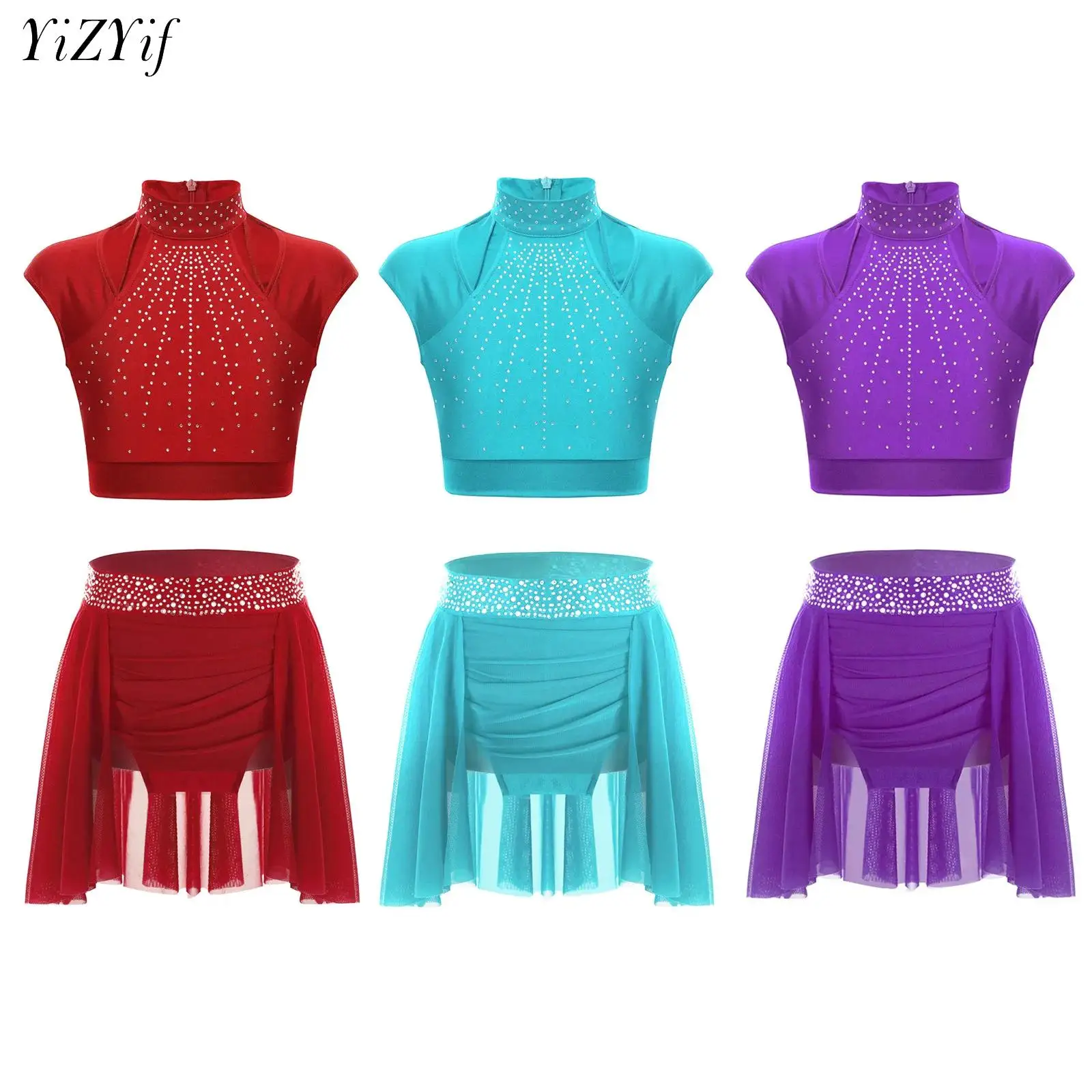 Girls Crop Tops with Tutu Skirt Set Gymnastics Leotards Latin Jazz Ballet Dance Dress Figure Skating Dance Performance Costume
Girls Crop Tops with Tutu Skirt Set Gymnastics Leotards Latin Jazz Ballet Dance Dress Figure Skating Dance Performance Costume