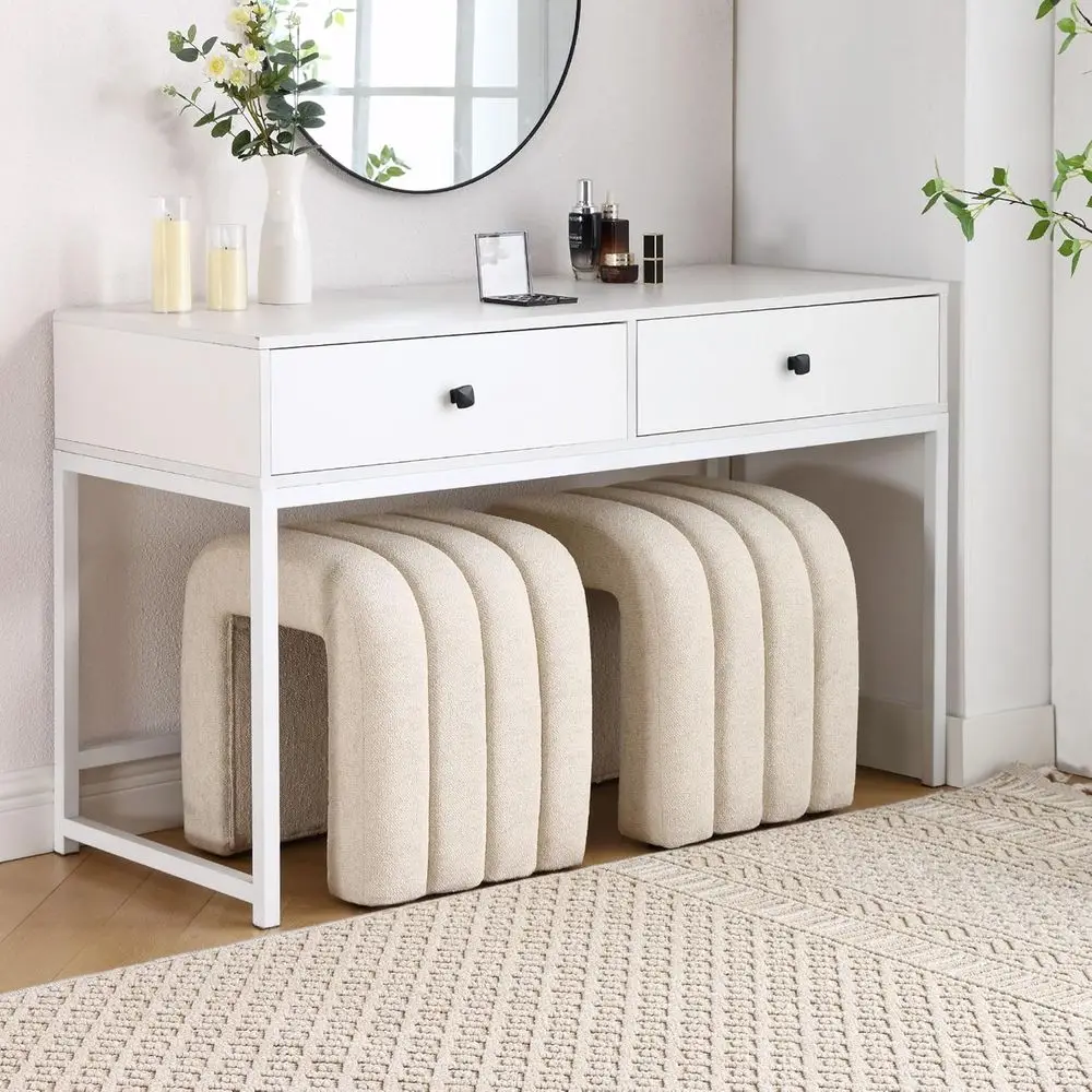 2-Piece Multifunctional Ottoman Set: Versatile for Seating, Vanity, Living Room, and Entryway - Beige Linen Upholstery
2-Piece Multifunctional Ottoman Set: Versatile for Seating, Vanity, Living Room, and Entryway - Beige Linen Upholstery