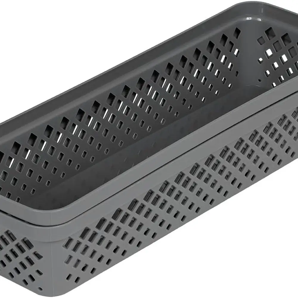 Набор пластиковых корзин для хранения — многофункциональные подносы для ящиков, контейнеры для кухонной кладовой и контейнеры для ванной — 6 узких органайзеров в упаковке,
Набор пластиковых корзин для хранения — многофункциональные подносы для ящиков, контейнеры для кухонной кладовой и контейнеры для ванной — 6 узких органайзеров в упаковке,