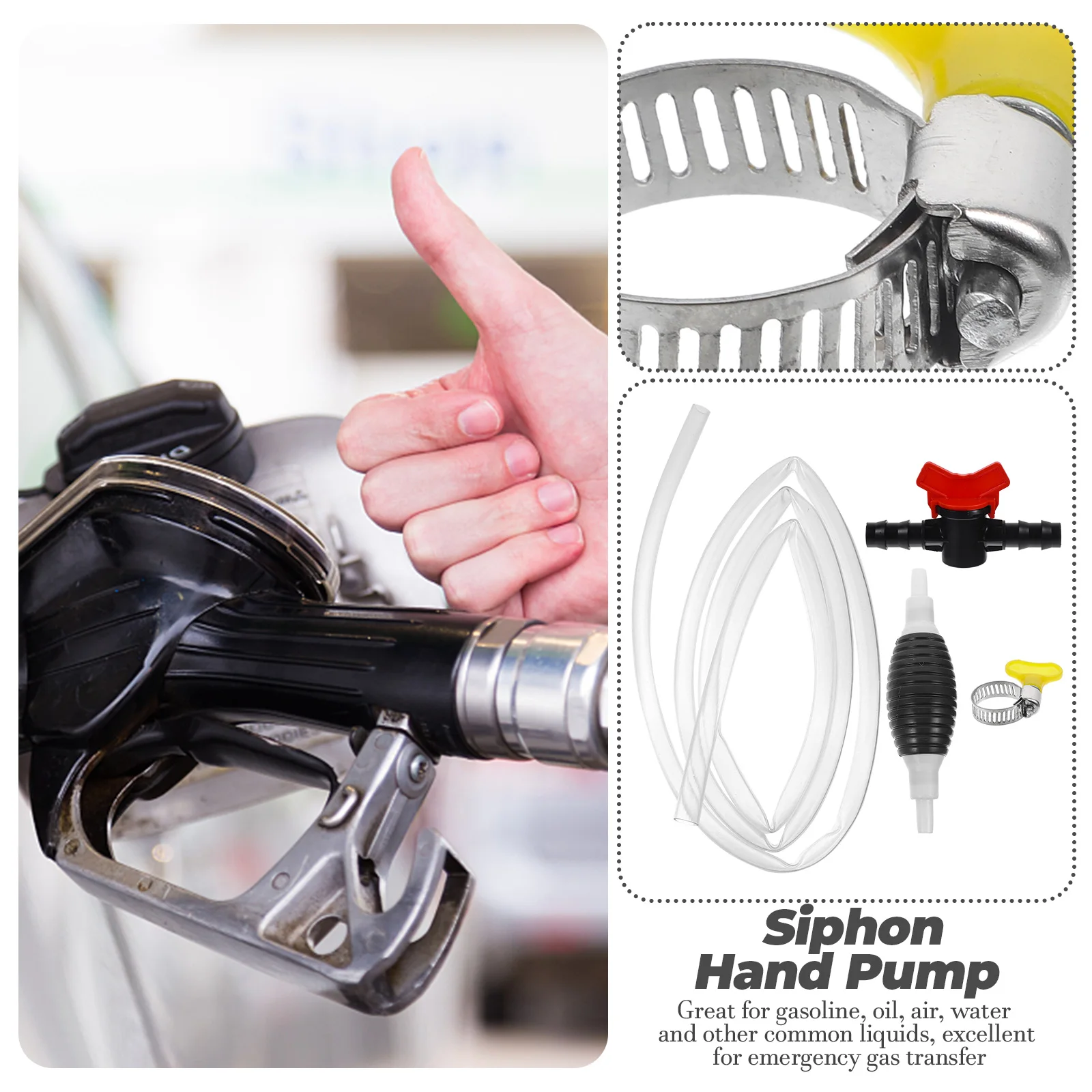 1 set Oil Set Portable Gasoline Siphon Rubber Car Accessories Hand Pump Fuel Transfer Siphon Pump PVC Transparent Hose Liquid
1 set Oil Set Portable Gasoline Siphon Rubber Car Accessories Hand Pump Fuel Transfer Siphon Pump PVC Transparent Hose Liquid