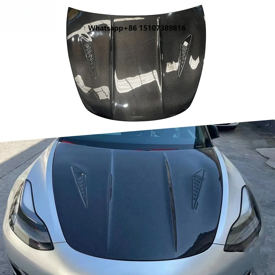 High Quality Carbon Fiber Front Engine Hood Bonnet Replacement for Model 3 Carbon Front Bonnet Car Styling
High Quality Carbon Fiber Front Engine Hood Bonnet Replacement for Model 3 Carbon Front Bonnet Car Styling