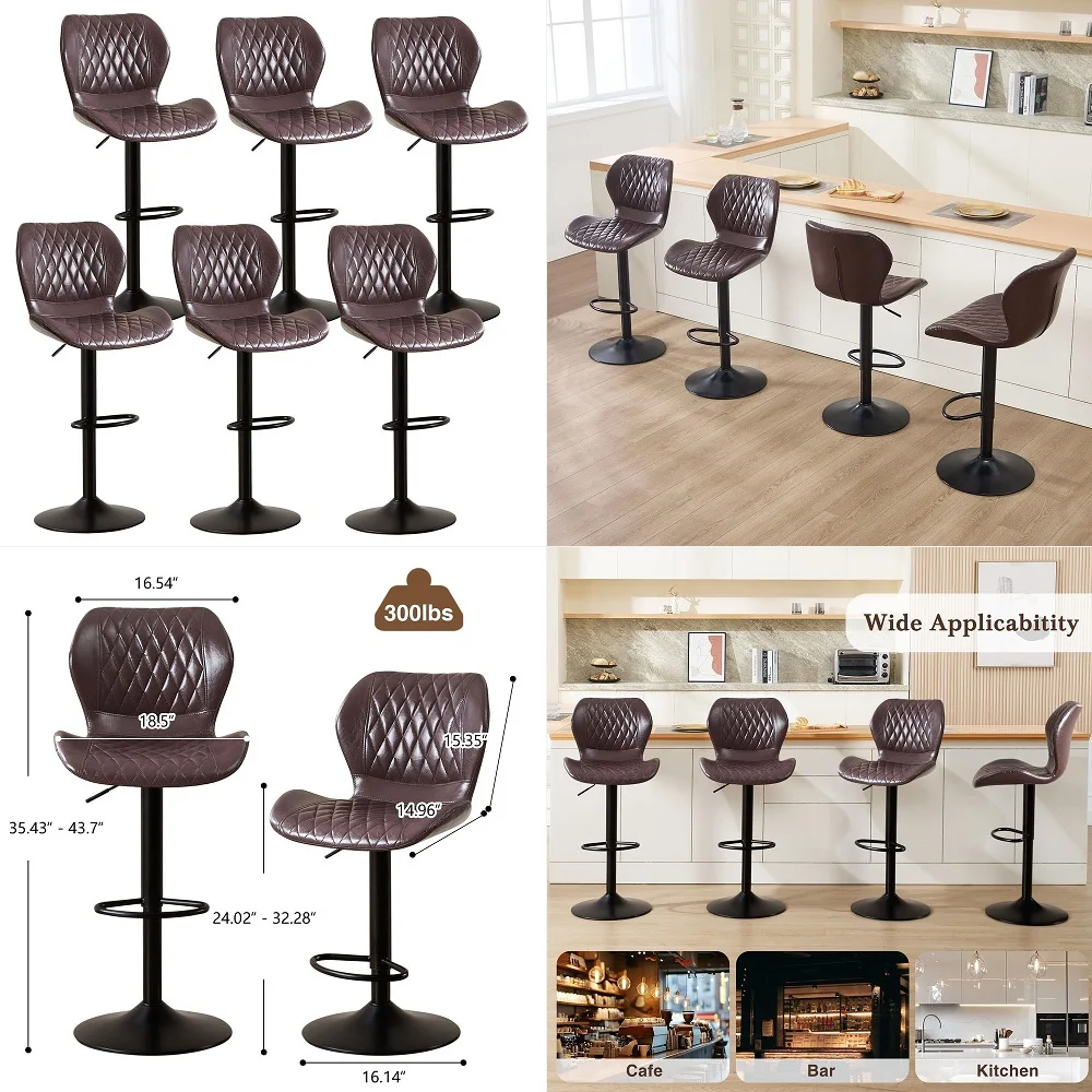 of 2 Mid Century Counter Stools 27 inch Rattan Swivel Counterstools with Curved Back, Walnut Crafts, Upholstered Faux Leather,
of 2 Mid Century Counter Stools 27 inch Rattan Swivel Counterstools with Curved Back, Walnut Crafts, Upholstered Faux Leather,