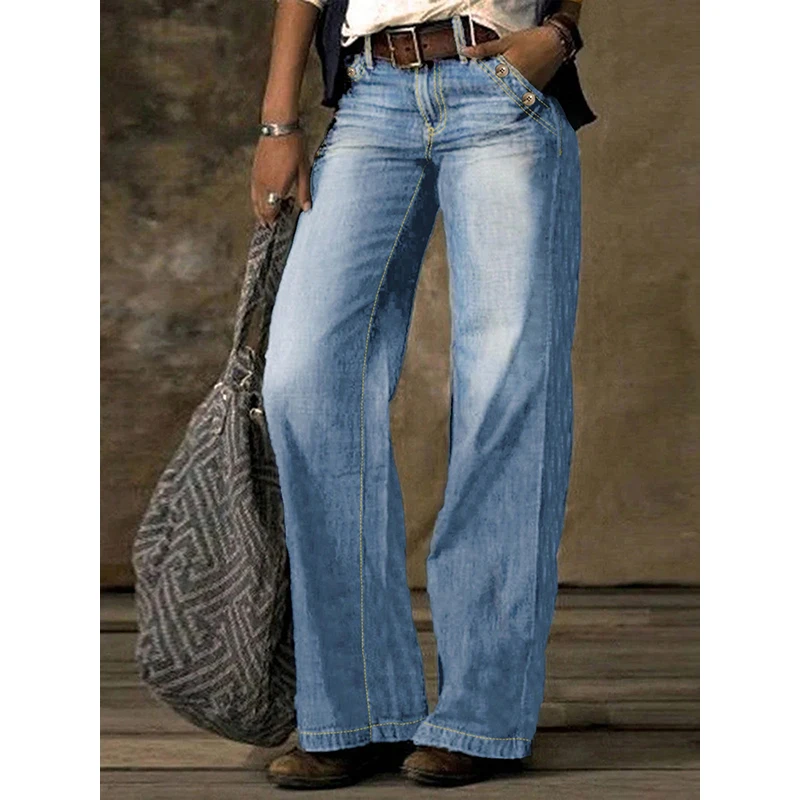 Spring New women's Clothing Retro Fashion Strretwear Casual Straight Jeans Denim Wide-leg Loose Pants Female Trousers ATC70565
Spring New women's Clothing Retro Fashion Strretwear Casual Straight Jeans Denim Wide-leg Loose Pants Female Trousers ATC70565