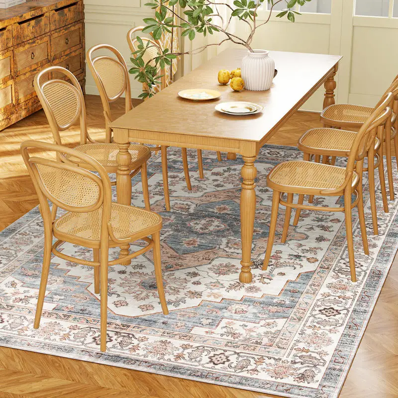 4x6 Area Rug, Vintage Machine Washable Rug, Non-Slip Carpet for Living Room, Bedroom, Dining Room, Brown & Light Blue
4x6 Area Rug, Vintage Machine Washable Rug, Non-Slip Carpet for Living Room, Bedroom, Dining Room, Brown & Light Blue