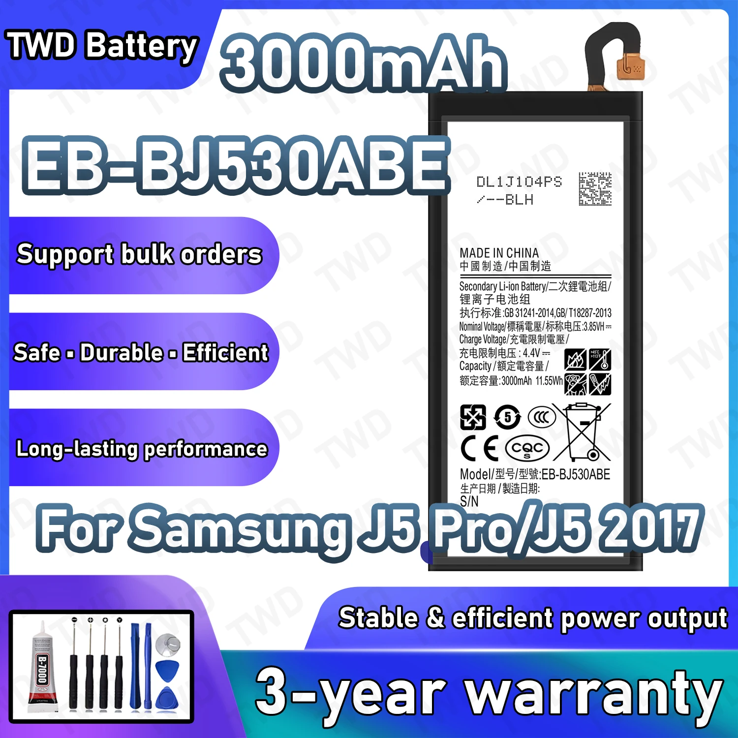 EB-BJ530ABE Large capacity Battery For Samsung Galaxy J5 Pro/J5 2017 Batteries New High Quanlity+Free Tools
EB-BJ530ABE Large capacity Battery For Samsung Galaxy J5 Pro/J5 2017 Batteries New High Quanlity+Free Tools