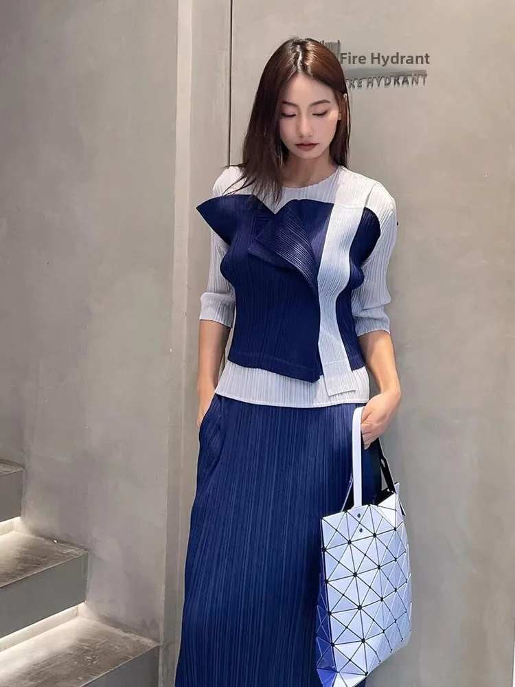 Summer Design Sensation Women's Set Pure Color Halter Top High Waist Pleated Half Skirt Three Houses Art Creation Brand
Summer Design Sensation Women's Set Pure Color Halter Top High Waist Pleated Half Skirt Three Houses Art Creation Brand