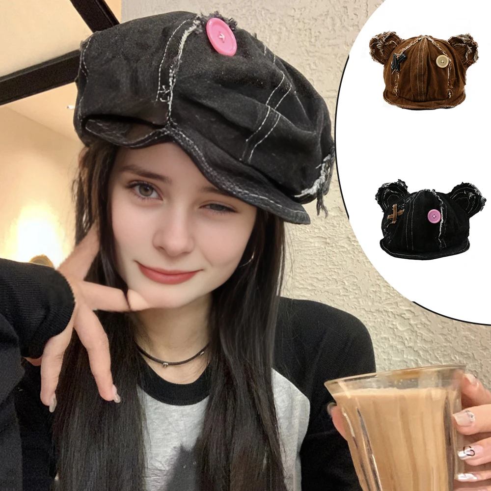 Y2k Korean Beret Octagonal Hat Bear Cowboy Retro Ears Button Caps Women Vintage Painter Winter Hats For Women Octagonal Caps
Y2k Korean Beret Octagonal Hat Bear Cowboy Retro Ears Button Caps Women Vintage Painter Winter Hats For Women Octagonal Caps
