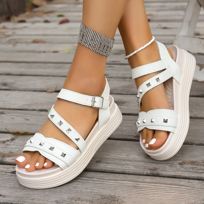 Новинка 2025, босоножки на толстом каблуке с круглой головкой, женские пляжные тапочки большого размера на среднем каблуке в римском стиле, удобная обувь
Новинка 2025, босоножки на толстом каблуке с круглой головкой, женские пляжные тапочки большого размера на среднем каблуке в римском стиле, удобная обувь