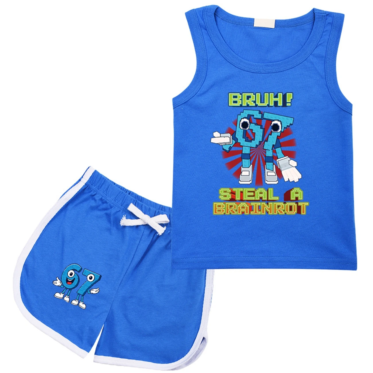 Steal A Brainrot Esok Sekolah 67 T Shirt for Kids Cartoon Sports Suit Boys Short Sleeve Vest and Shorts Summer Clothes 2Pcs Set
Steal A Brainrot Esok Sekolah 67 T Shirt for Kids Cartoon Sports Suit Boys Short Sleeve Vest and Shorts Summer Clothes 2Pcs Set