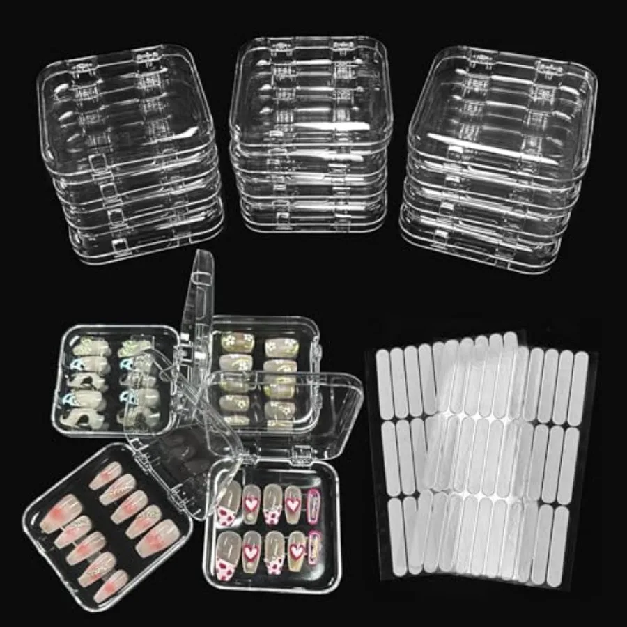 2pcs with Adhesive Double Sided Tape Clear Acrylic Nail Display Box Artificial False Nail Organizer Box Fake Nail Case Nail Pac
2pcs with Adhesive Double Sided Tape Clear Acrylic Nail Display Box Artificial False Nail Organizer Box Fake Nail Case Nail Pac