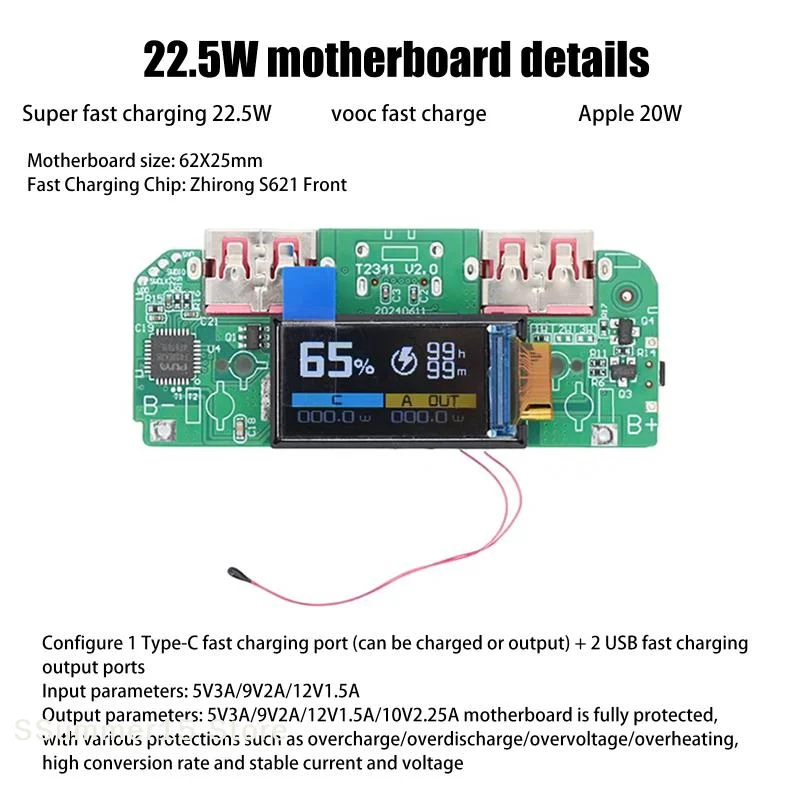 【R】1Pcs Bidirectional Fast Charger Converter Mobile Power Module DIY Power Motherboard With Display Type-c USB 22.5W
【R】1Pcs Bidirectional Fast Charger Converter Mobile Power Module DIY Power Motherboard With Display Type-c USB 22.5W