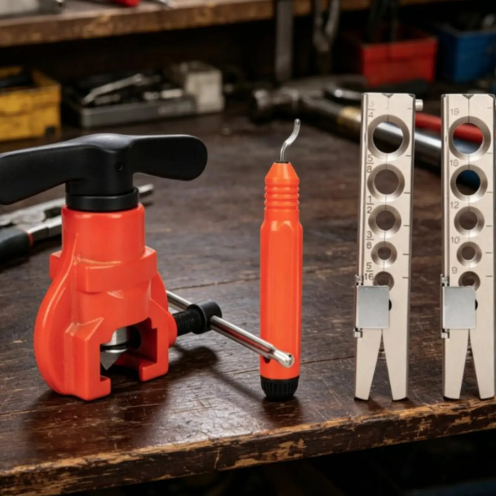 4 Piece Set Eccentric Flaring Tool Fast Labor-Saving Copper Pipe Flaring Tool Single Clamp Tube Expander Full Sizes for Plumbers
4 Piece Set Eccentric Flaring Tool Fast Labor-Saving Copper Pipe Flaring Tool Single Clamp Tube Expander Full Sizes for Plumbers
