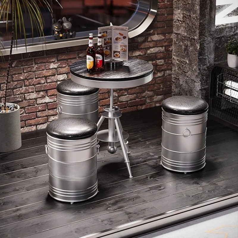 Industrial style table and chair combination, negotiation table waiting area meal round table
Industrial style table and chair combination, negotiation table waiting area meal round table