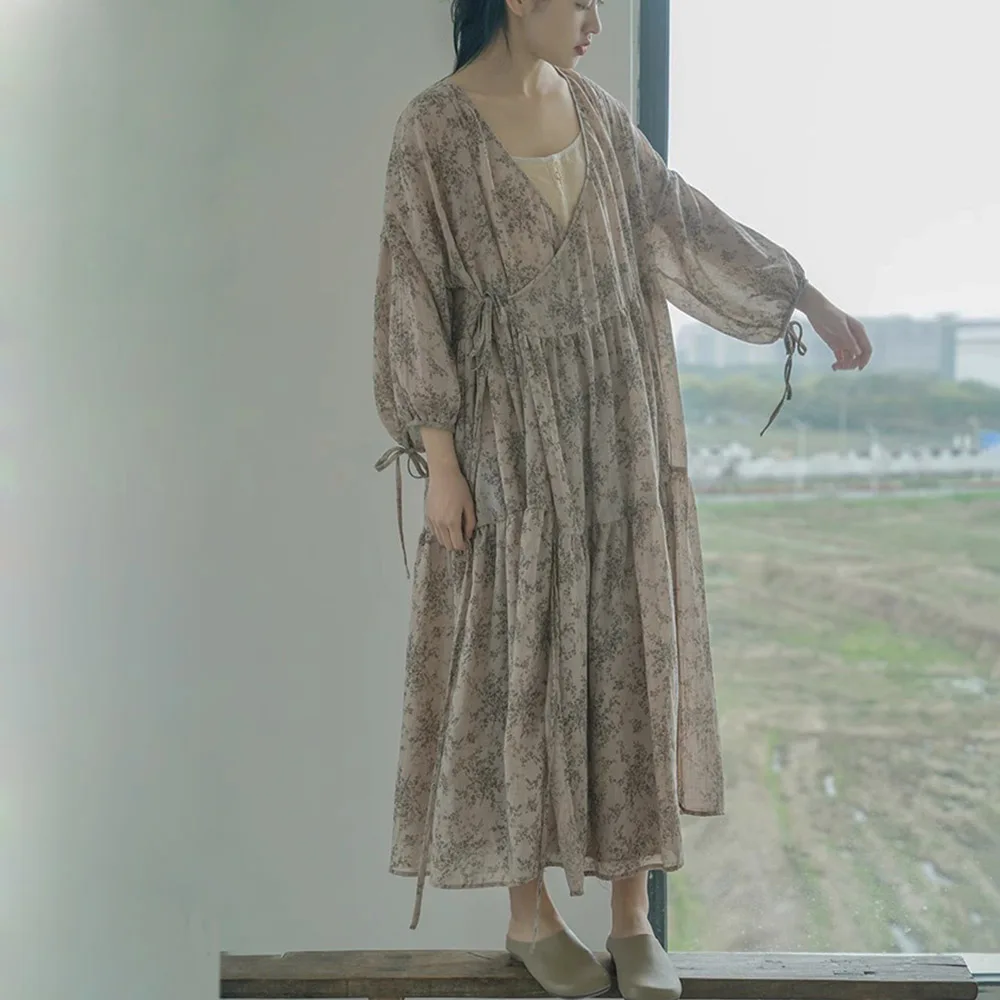 French Style Cotton Casual Wrap Before Floral Boho Long Dresses Women Puffed Sleeves Summer Fold Beach Tunic Elegant Tower Dress
French Style Cotton Casual Wrap Before Floral Boho Long Dresses Women Puffed Sleeves Summer Fold Beach Tunic Elegant Tower Dress