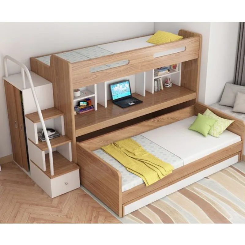 Integrated Children's Bunk Bed with Desk and Pull-Out Upper Bed Comfortable High and Low Bed for Small Apartment Bedrooms
Integrated Children's Bunk Bed with Desk and Pull-Out Upper Bed Comfortable High and Low Bed for Small Apartment Bedrooms