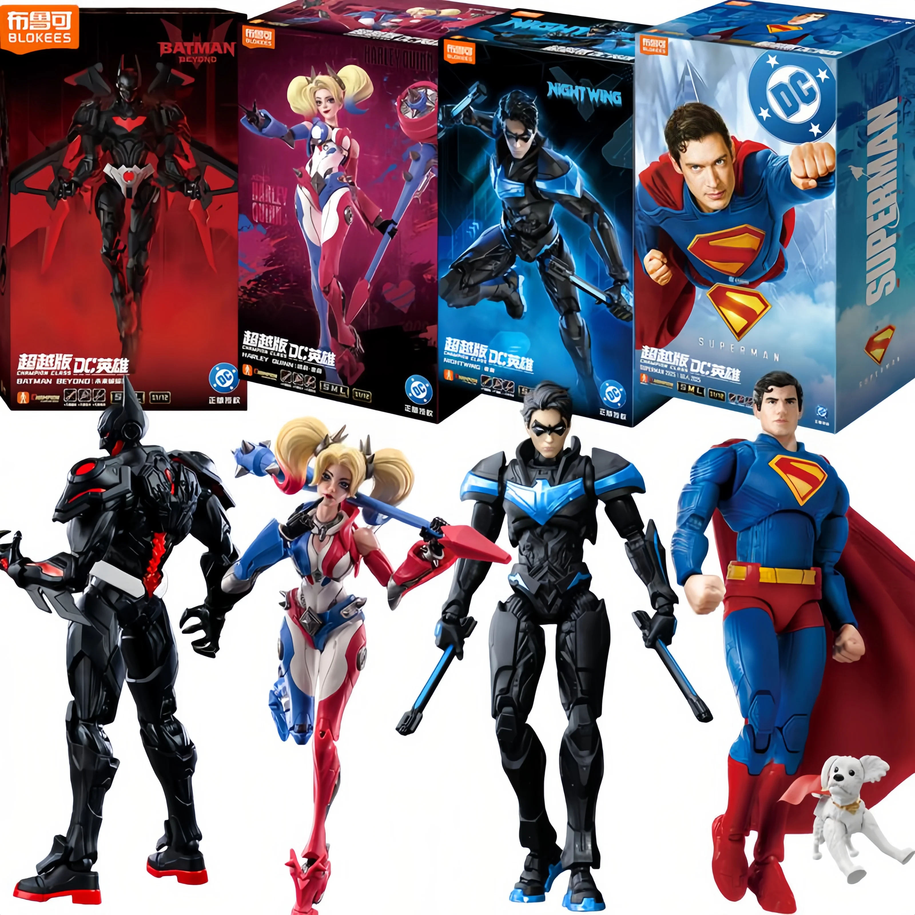Blokees DC Action Figure Set Nightwing / Batman / Superman / Harley Quinn 1:12 Scale Movable Joints Collectible Model Toy
Blokees DC Action Figure Set Nightwing / Batman / Superman / Harley Quinn 1:12 Scale Movable Joints Collectible Model Toy