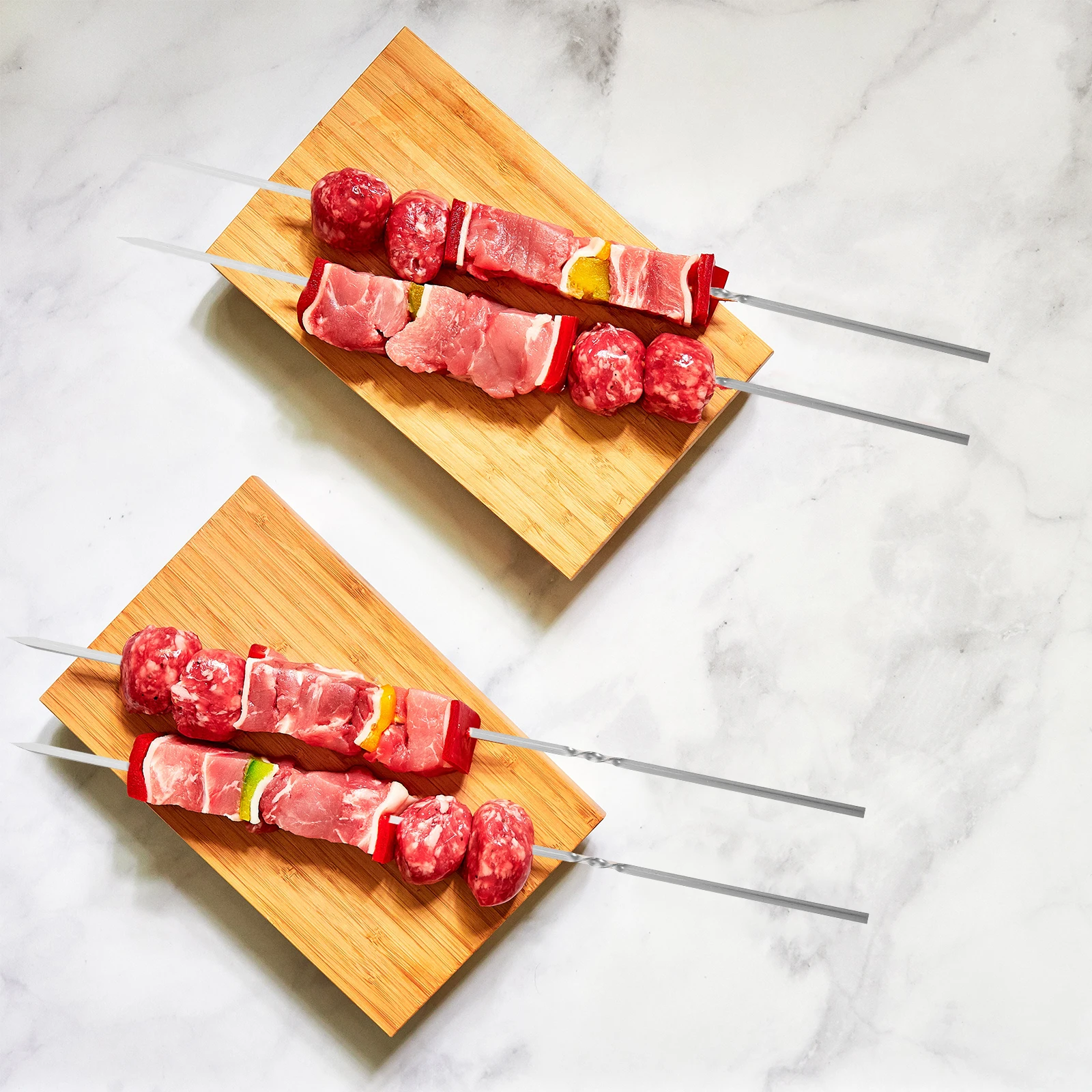Stainless Steel Barbecue Skewers High Temperature Resistance Craft Sticks Meat Appetizer Roast Lamb Reusable Grilling Tools BBQ
Stainless Steel Barbecue Skewers High Temperature Resistance Craft Sticks Meat Appetizer Roast Lamb Reusable Grilling Tools BBQ