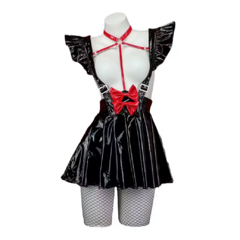 Wholesale Women's Sexy Hollow Out Roleplay Maid Lingerie Dress Adult Lady Halloween Party Cosplay PU Costumes Stylish Outfits
Wholesale Women's Sexy Hollow Out Roleplay Maid Lingerie Dress Adult Lady Halloween Party Cosplay PU Costumes Stylish Outfits