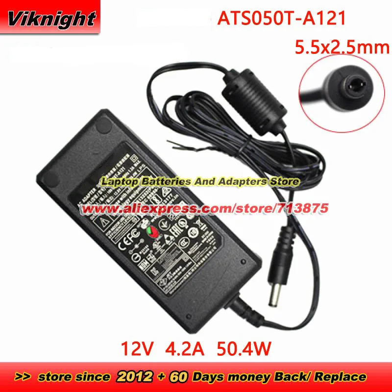 Genuine Adapter Tech ATS050T-A121 AC Adapter 12.0V 4.2A 50.4W Power Supply With 5.5x2.5mm tip
Genuine Adapter Tech ATS050T-A121 AC Adapter 12.0V 4.2A 50.4W Power Supply With 5.5x2.5mm tip
