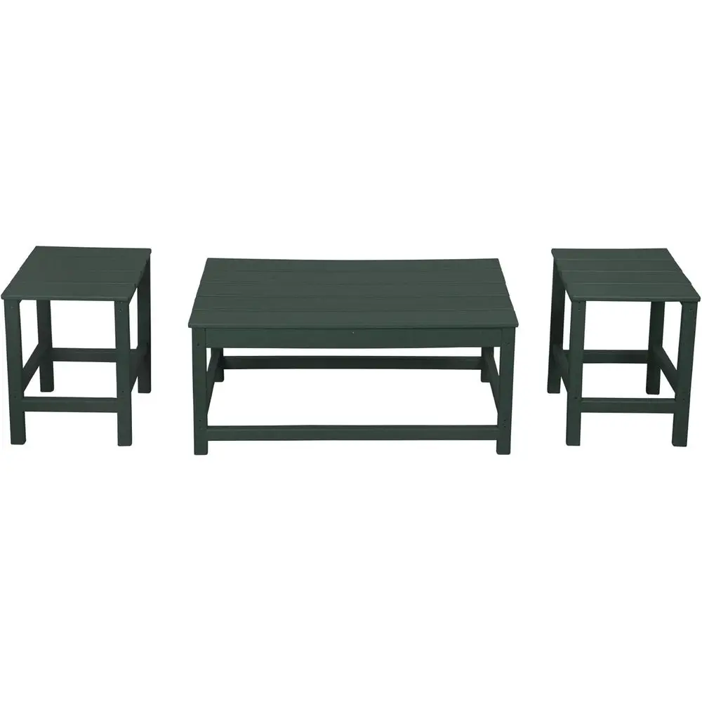 3-Piece Set Outdoor Coffee and Side Table or Adirondack Chair, Green
3-Piece Set Outdoor Coffee and Side Table or Adirondack Chair, Green