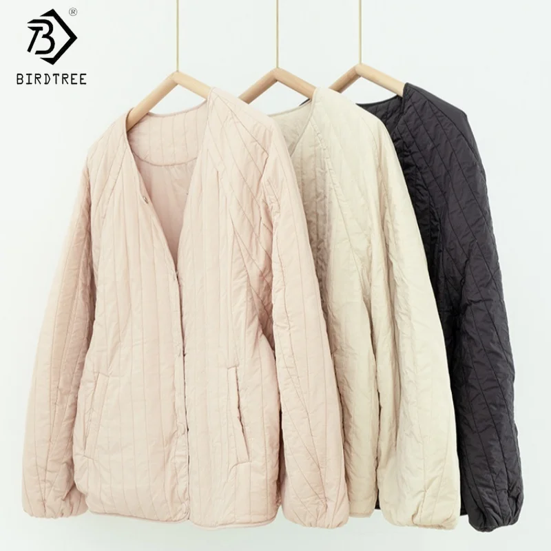 Birdtree,Filling 100% Silk Short Coat,Women Windproof Tops,O-neck,2025 Autumn Winter Jacket,Black,Pink,Beige T5N524JF
Birdtree,Filling 100% Silk Short Coat,Women Windproof Tops,O-neck,2025 Autumn Winter Jacket,Black,Pink,Beige T5N524JF