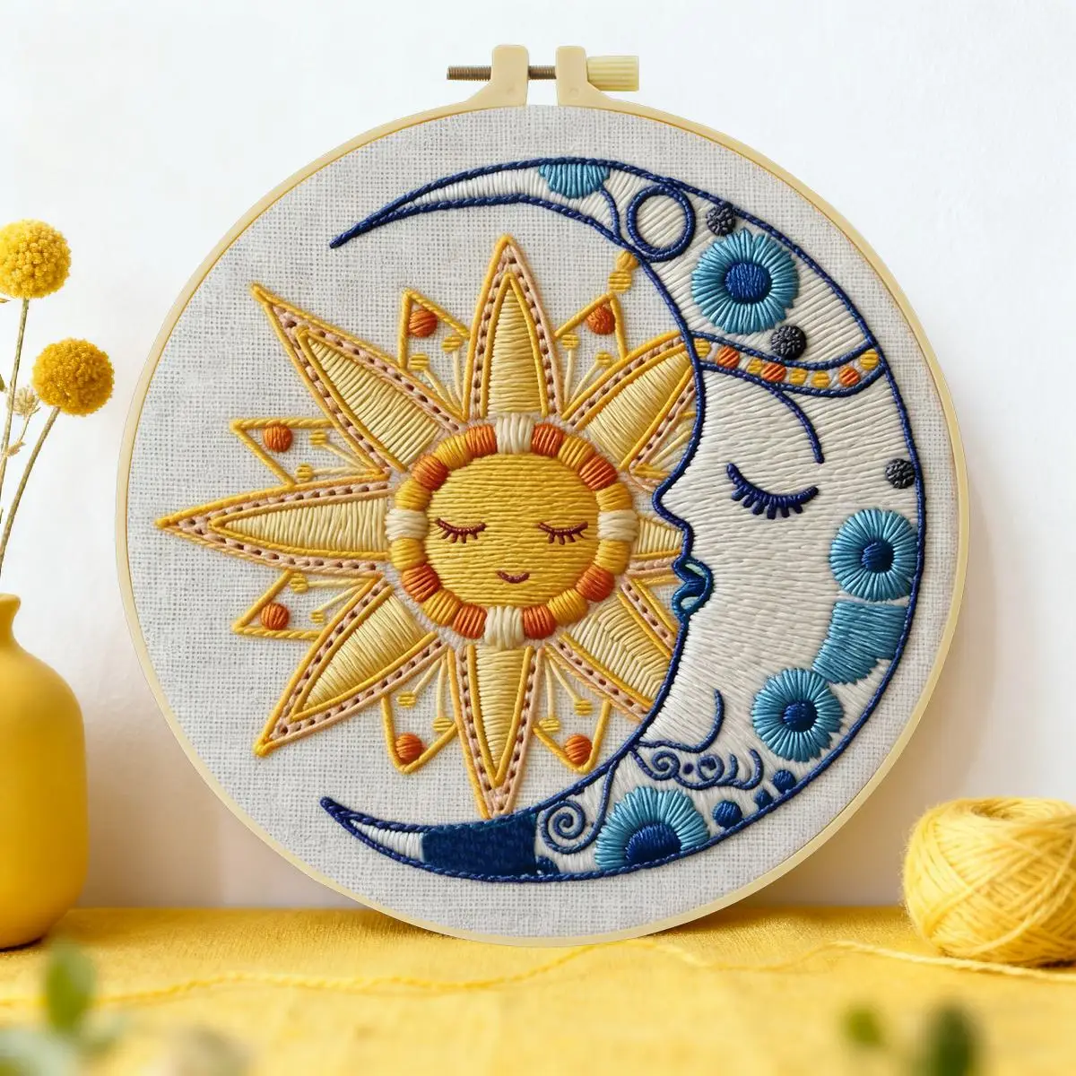 1pc 20X20CM/15X15CM 7.87/6.3inch Sun and Moon Embroidery Starter Kit DIY kit DIY embroidery kit manualidades Sewing Art
1pc 20X20CM/15X15CM 7.87/6.3inch Sun and Moon Embroidery Starter Kit DIY kit DIY embroidery kit manualidades Sewing Art