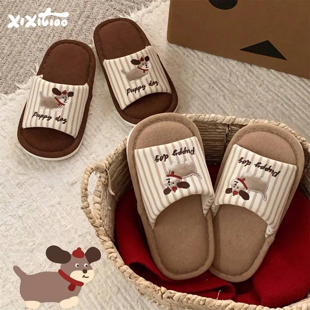 Весенне-летние тапочки для пары, тапочки для спальни, милый щенок, тихая хлопковая льняная обувь на мягкой подошве для мужчин и женщин
Весенне-летние тапочки для пары, тапочки для спальни, милый щенок, тихая хлопковая льняная обувь на мягкой подошве для мужчин и женщин