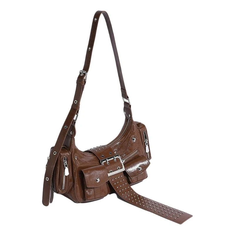 652F Fashion Motorcycle Underarm Satchel PU Leather Shoulder Bag Punk Rivets Crossbody Handbag Purse with Adjustable Strap
652F Fashion Motorcycle Underarm Satchel PU Leather Shoulder Bag Punk Rivets Crossbody Handbag Purse with Adjustable Strap
