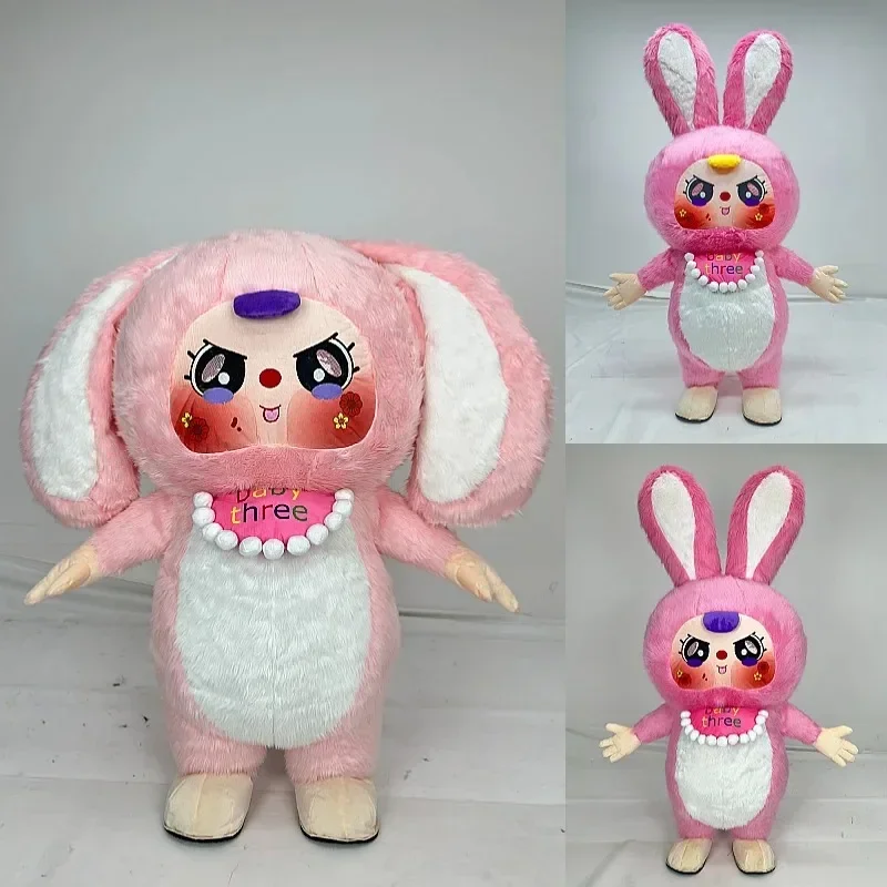 Cute Inflatable Baby Three Mascot Costume Colorful Long Fur Rabbit Blow Up Walking Outfit Halloween Carnival Fancy Party Dress
Cute Inflatable Baby Three Mascot Costume Colorful Long Fur Rabbit Blow Up Walking Outfit Halloween Carnival Fancy Party Dress