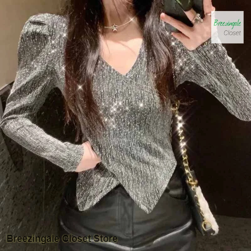 Korean-style sexy V-neck design sense bottoming shirt female spring and summer irregular slim short top long sleeve ladies style
Korean-style sexy V-neck design sense bottoming shirt female spring and summer irregular slim short top long sleeve ladies style