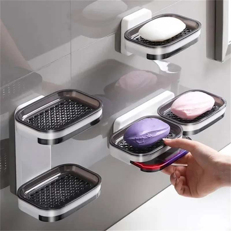Wall Mounted Soap Box Perforated Suction Cup Single and Double Layer Drain Soap Dispenser Household Toilet Bathroom Soap Rack
Wall Mounted Soap Box Perforated Suction Cup Single and Double Layer Drain Soap Dispenser Household Toilet Bathroom Soap Rack