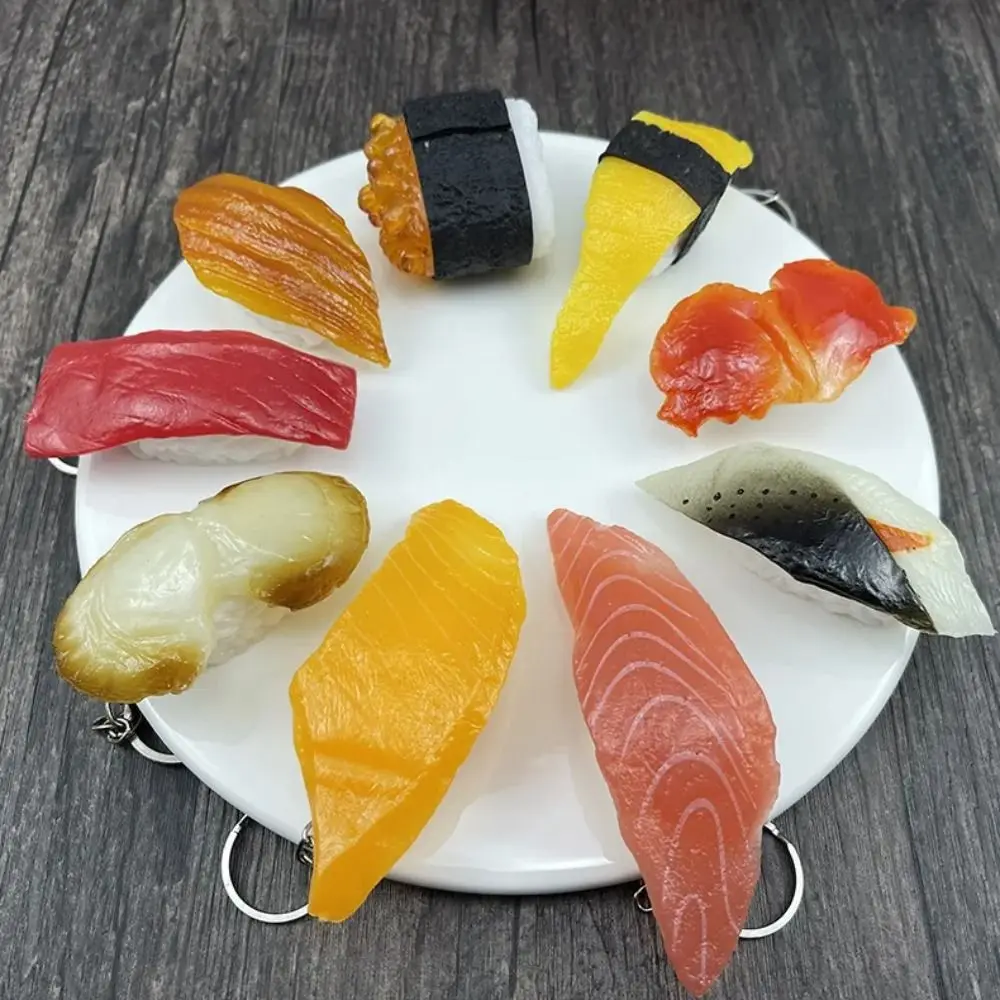 Japanese Style Simulation Food Key Chain Sea urchin Salmon Fake Sushi Model Keychain Tamagoyaki Handmade Sushi
Japanese Style Simulation Food Key Chain Sea urchin Salmon Fake Sushi Model Keychain Tamagoyaki Handmade Sushi