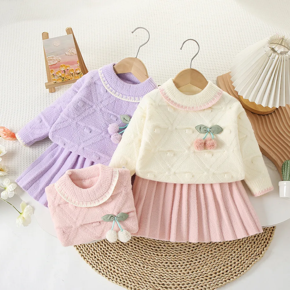 Girls Knitted Clothing Sets Spring Autumn Children Woolen Jersey Sweaters Tops Skirts Princess Dresses Suit For Baby Outfits Kid
Girls Knitted Clothing Sets Spring Autumn Children Woolen Jersey Sweaters Tops Skirts Princess Dresses Suit For Baby Outfits Kid
