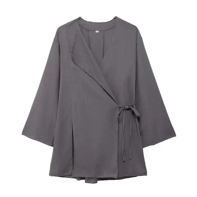 New Women Spring Suits Fashion Sleeves V-Neck Cardigan Blazer Top + Elastic Waist Lace Up Wild Split Wide Leg Long Pant
New Women Spring Suits Fashion Sleeves V-Neck Cardigan Blazer Top + Elastic Waist Lace Up Wild Split Wide Leg Long Pant