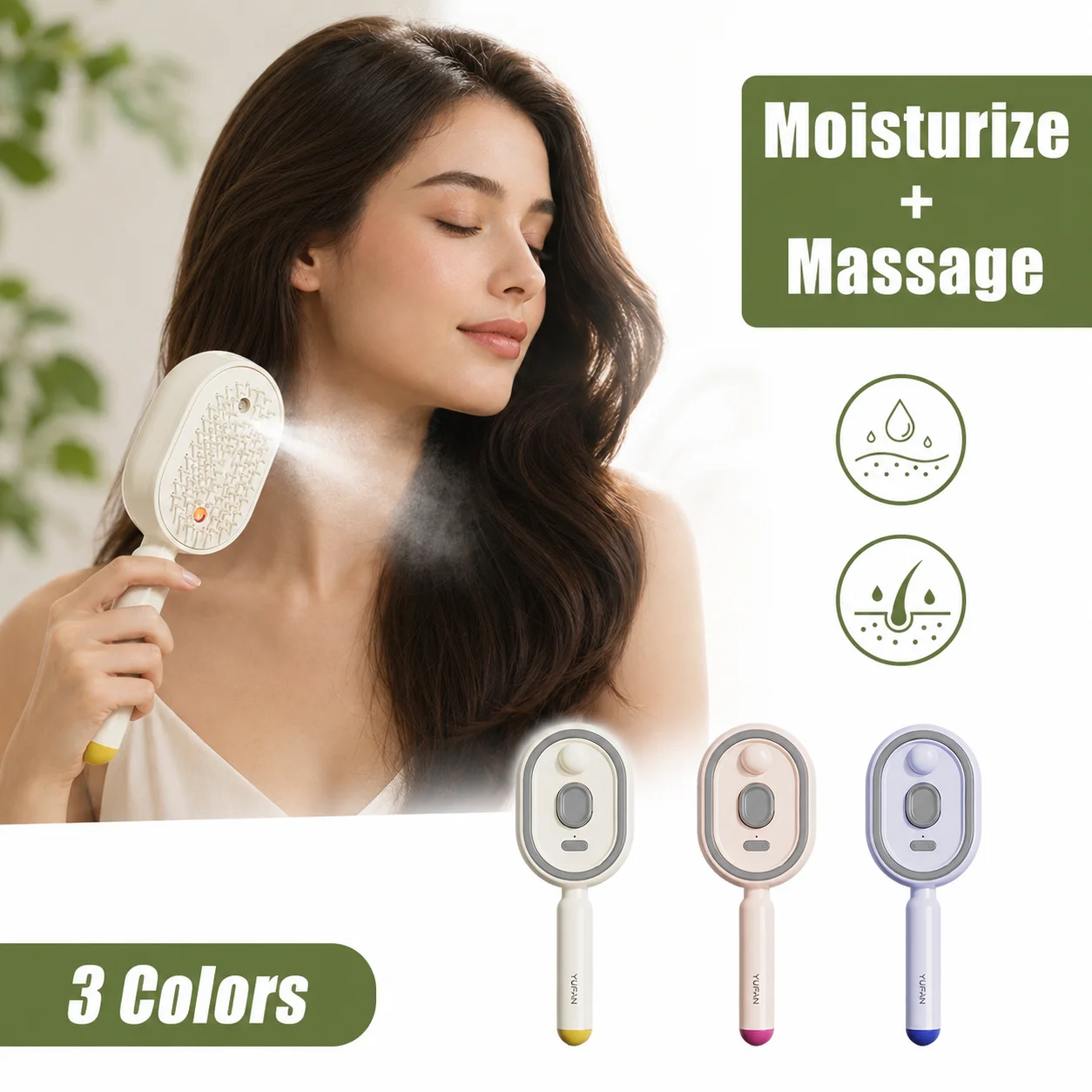 Professional Hair Care Spray Comb Electric Massage Brush Anti Frizz Smoothing Self Cleaning for Straight Curly Hair
Professional Hair Care Spray Comb Electric Massage Brush Anti Frizz Smoothing Self Cleaning for Straight Curly Hair