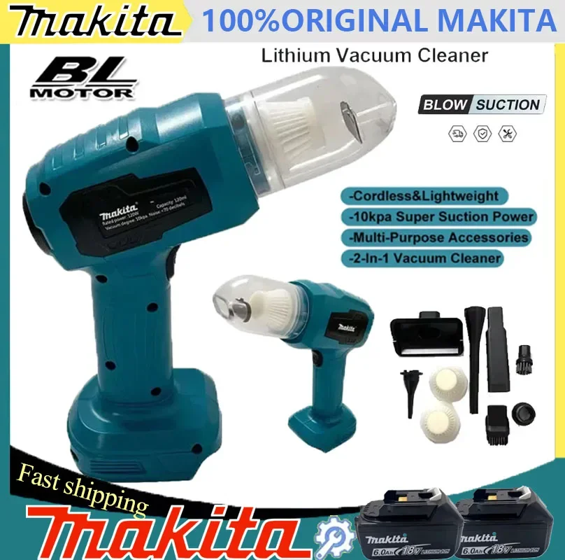 Беспроводной мини-пылесос Makita с мощным всасыванием, ручной, для дома, с функцией выдува, 7 насадок, для аккумуляторов 20В/18В
Беспроводной мини-пылесос Makita с мощным всасыванием, ручной, для дома, с функцией выдува, 7 насадок, для аккумуляторов 20В/18В