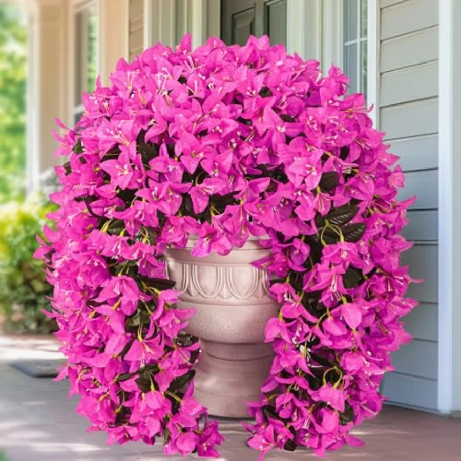 8Pcs UV Resistant Artificial Flowers for Outdoors Realistic Faux Silk Bougainvillea Flowers Fake Hanging Plants for Porch Patio
8Pcs UV Resistant Artificial Flowers for Outdoors Realistic Faux Silk Bougainvillea Flowers Fake Hanging Plants for Porch Patio