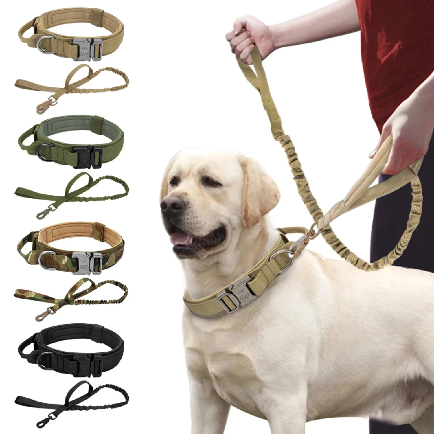 Strong Dog Military Tactical Collar Pet Bungee Leash Durable Nylon Pet Training Collars With Handle Large Dogs French Bulldog
Strong Dog Military Tactical Collar Pet Bungee Leash Durable Nylon Pet Training Collars With Handle Large Dogs French Bulldog