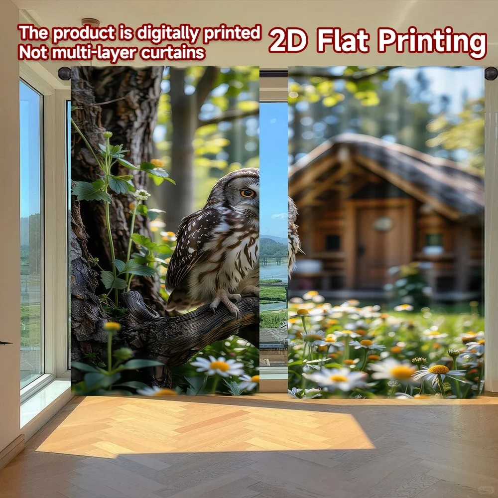 2D flat printing 2pcs Curtain Owls in Flower Meadow Digital Printed Polyester Drapes Festive Holiday for Yard & Garden Perfect
2D flat printing 2pcs Curtain Owls in Flower Meadow Digital Printed Polyester Drapes Festive Holiday for Yard & Garden Perfect