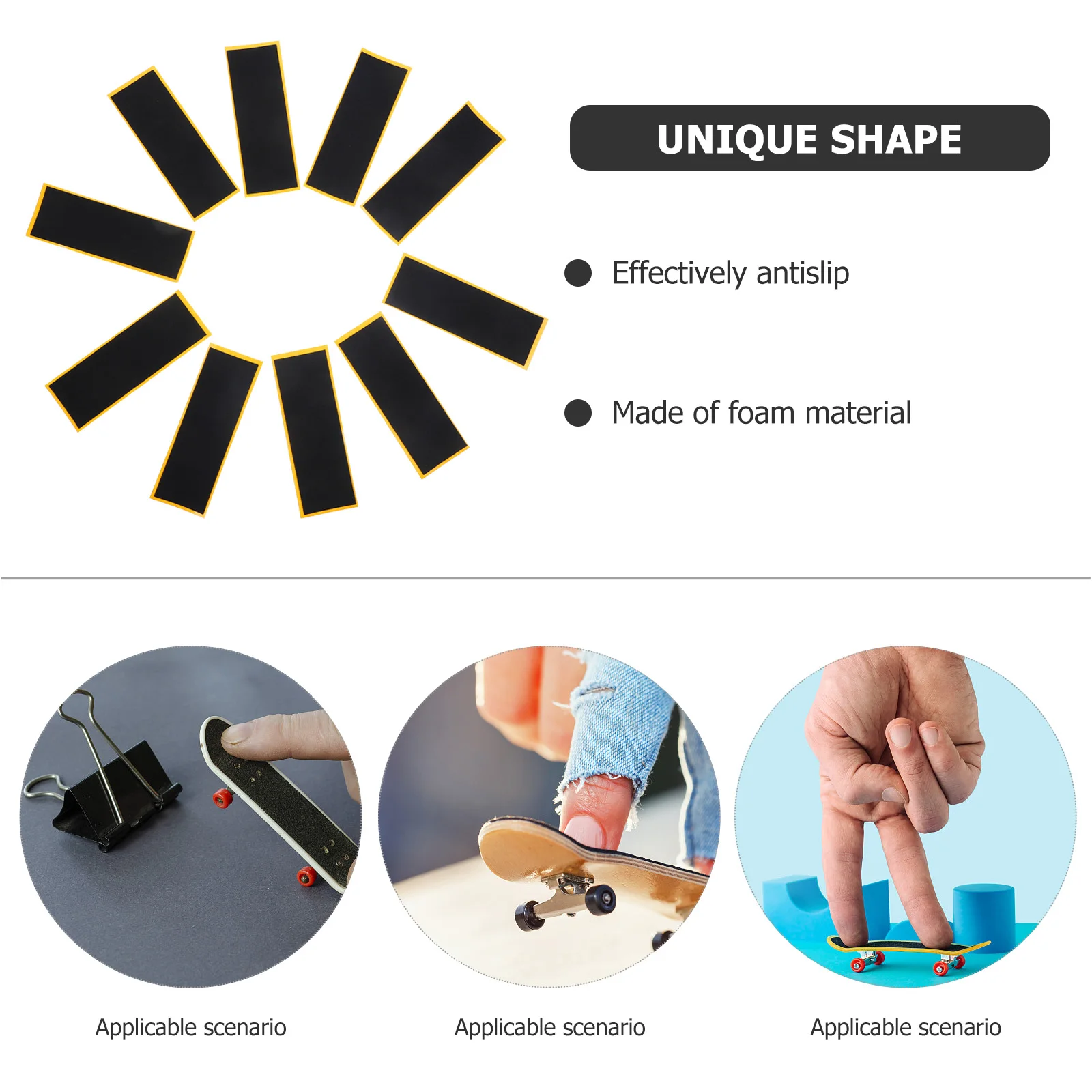10pcs Nonslip Stickers 38x110mm Yellow Base Black Foam Grip Tape High Rebound Soft Mat Durability Reliable Adhesion
10pcs Nonslip Stickers 38x110mm Yellow Base Black Foam Grip Tape High Rebound Soft Mat Durability Reliable Adhesion