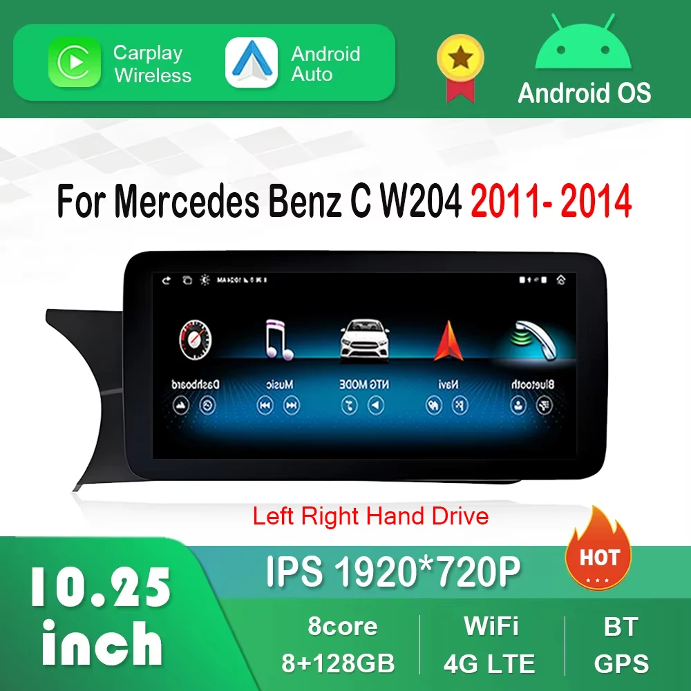 10.25 inch for Mercedes Benz C W204 2011- 2014 NTG 4.5 System GPS 4G HD Touch Screen Android Car Radio Video Multimedia Player
10.25 inch for Mercedes Benz C W204 2011- 2014 NTG 4.5 System GPS 4G HD Touch Screen Android Car Radio Video Multimedia Player