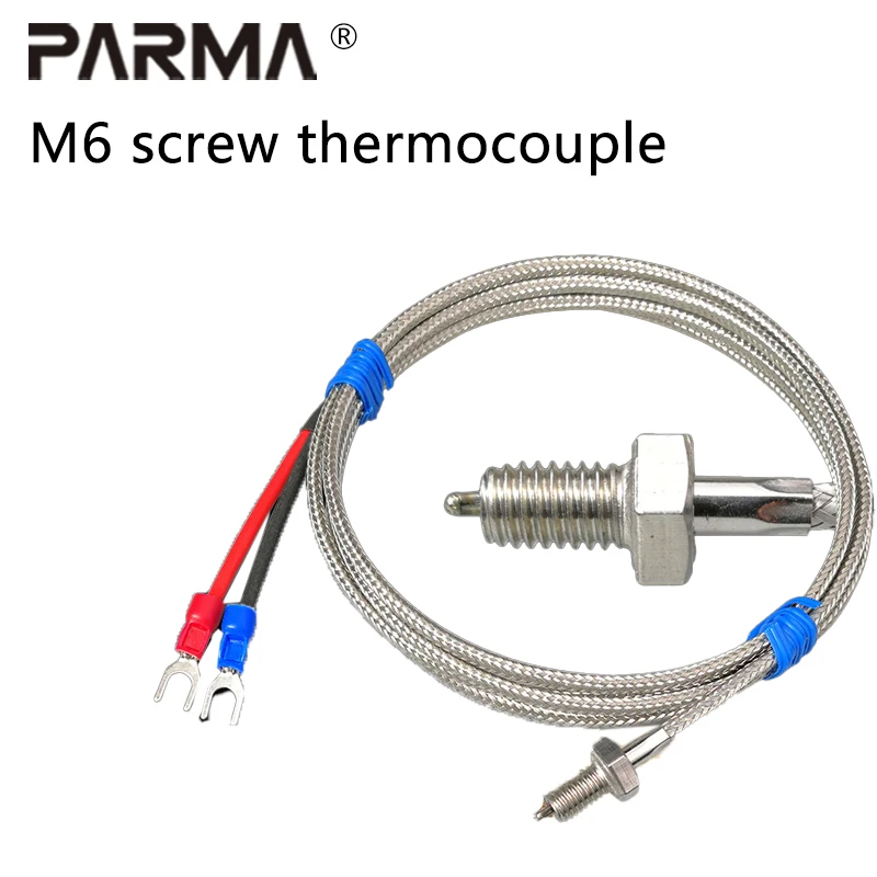 K-type M6 screw thermocouple high-temperature resistant thread 1000° high-temperature temperature measurement wire
K-type M6 screw thermocouple high-temperature resistant thread 1000° high-temperature temperature measurement wire