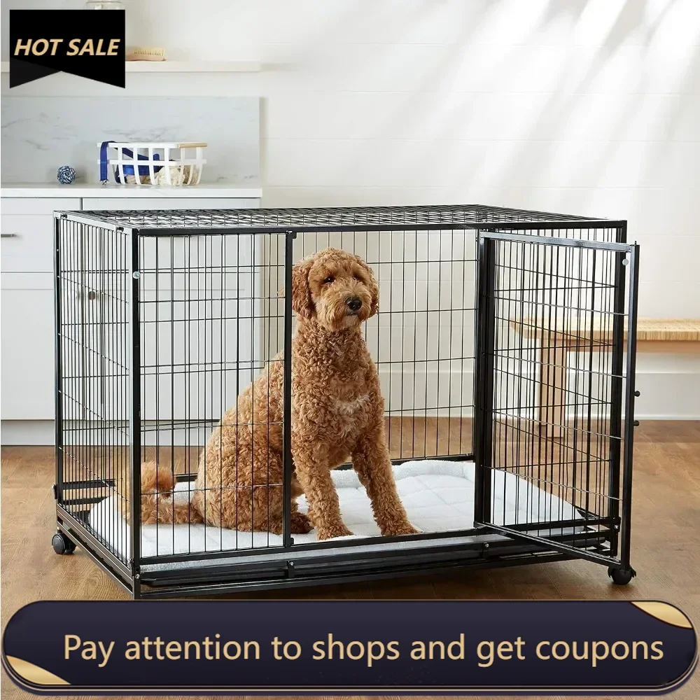 Dog Cage for Big Dogs 43.5“L X 29.8”W X 34.3“H Heavy Duty Stackable Dog Pet Kennel on Wheels With Tray Black Houses and Habitats
Dog Cage for Big Dogs 43.5“L X 29.8”W X 34.3“H Heavy Duty Stackable Dog Pet Kennel on Wheels With Tray Black Houses and Habitats