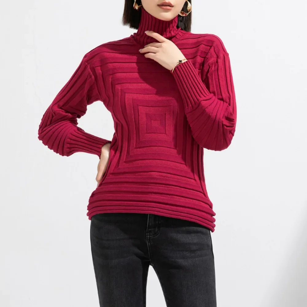 Pleats Ruffled Knitted Sweater Bottoming High Neck Women 2023 Winter New Stretch Slim Thin Long-sleeved Cozy Tops Women Clothing
Pleats Ruffled Knitted Sweater Bottoming High Neck Women 2023 Winter New Stretch Slim Thin Long-sleeved Cozy Tops Women Clothing