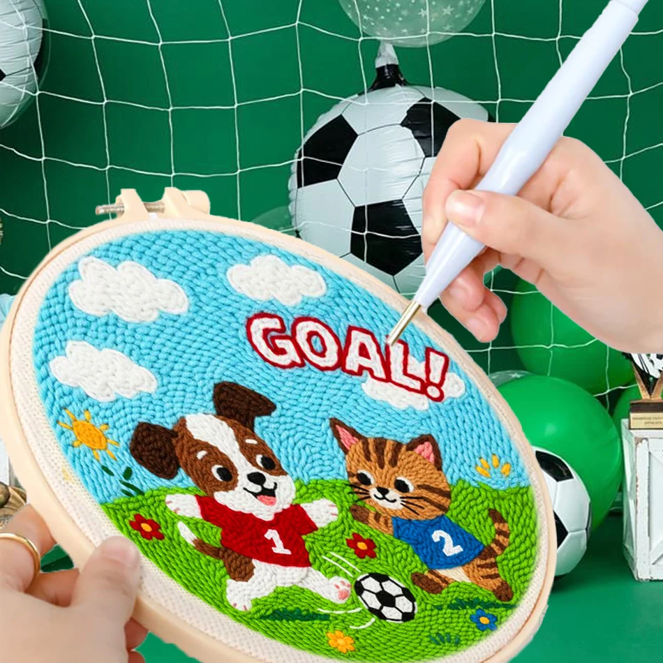 GATYZTORY diy Football Animals Handiwork Embroidery Punch Needle Kit Stitching Tool Set Magic Embroidery Needle Pen Yarn Sewing
GATYZTORY diy Football Animals Handiwork Embroidery Punch Needle Kit Stitching Tool Set Magic Embroidery Needle Pen Yarn Sewing