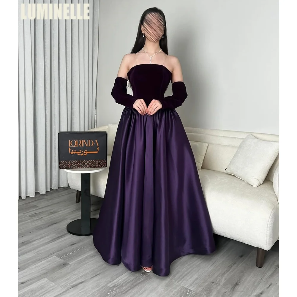 Velvet Strapless Prom Dresses 2026 Luxury A-Line Satin Detachable Sleeves Cocktail Party Prom Dress For Women Customized
Velvet Strapless Prom Dresses 2026 Luxury A-Line Satin Detachable Sleeves Cocktail Party Prom Dress For Women Customized