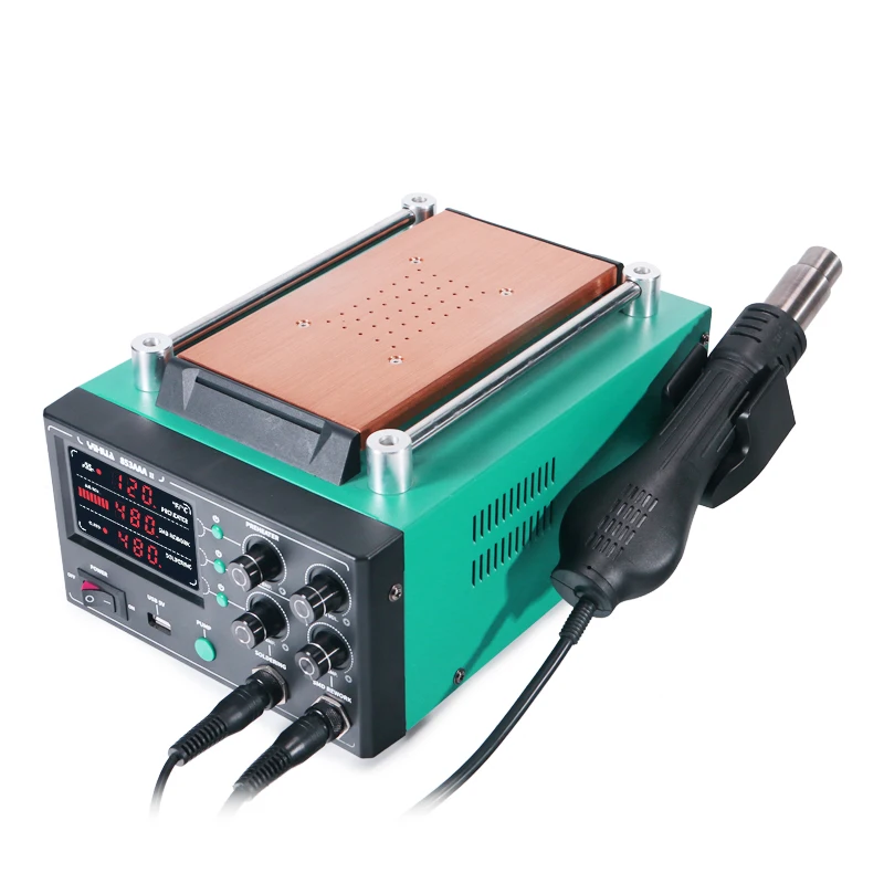 853AAA-II 3-in-1 Preheating Station Hot Air Gun 210 245 Soldering Station Screen Separator Repair Station for Mobile Phones
853AAA-II 3-in-1 Preheating Station Hot Air Gun 210 245 Soldering Station Screen Separator Repair Station for Mobile Phones